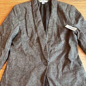 Old Navy Wool Blend Dark Gray Herringbone Blazer NWT Size Medium